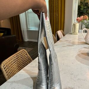 Cowboy Carter Silver Crocodile Embossed Knee Boots